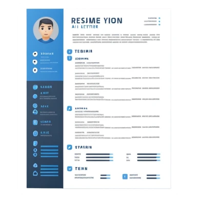resume sheet with AI letters sticker