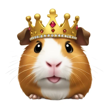 Guinea pig wearing a crown sticker
