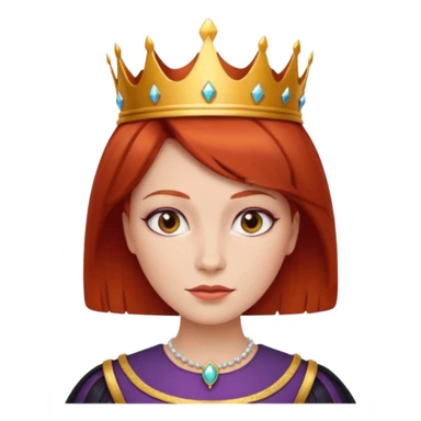 short hair queen red hair sticker
