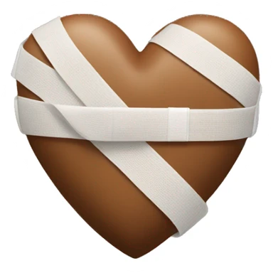 brown heart with bandage sticker