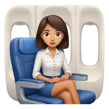 Brunette sitting on airplane seat sticker