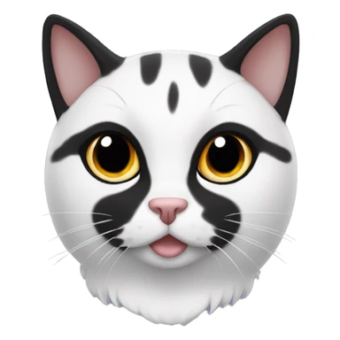 Black and white cat with black beauty mark on face sticker