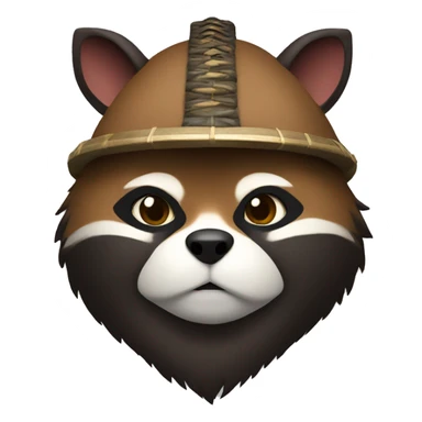 Tanuki wearing a samurai helmet sticker