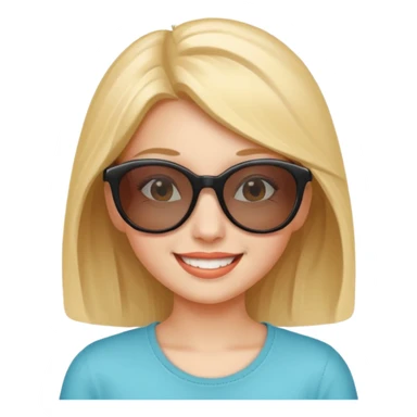 girl with sunglasses not on eyes , sunglasses over head sticker