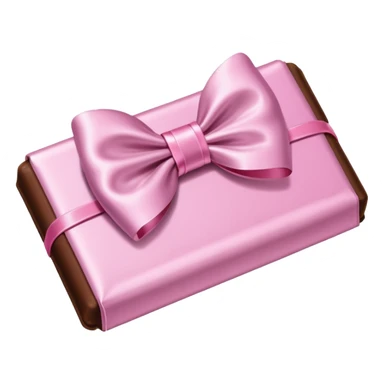 Chocolate with baby pink wrapping and pink bow sticker