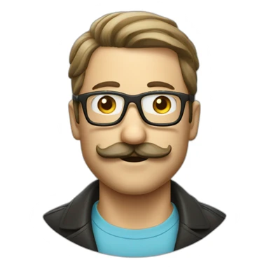Un monsieur avec une moustache et des lunettes sticker