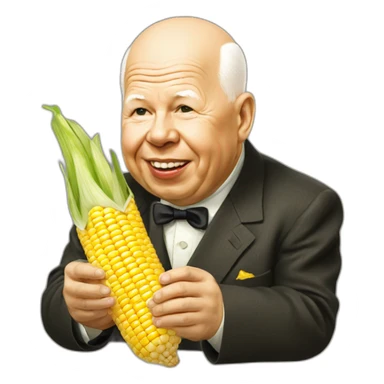 Nikita Khrushchev eating corn  sticker