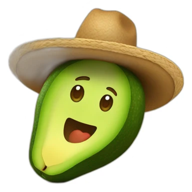 Un aguacate con sombrero de vaquero sticker