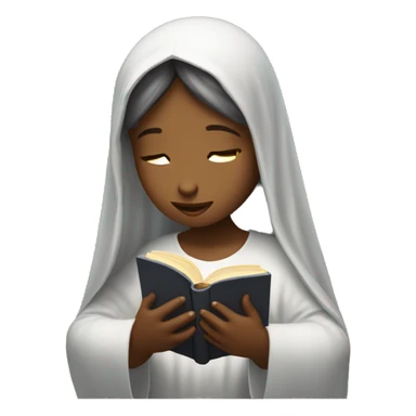 Christian girl with a veil praying and reading Bible sticker