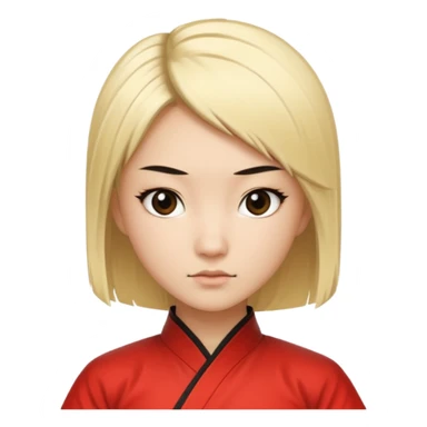 Chineese Kung fu girl with blonde hair with black streak sticker