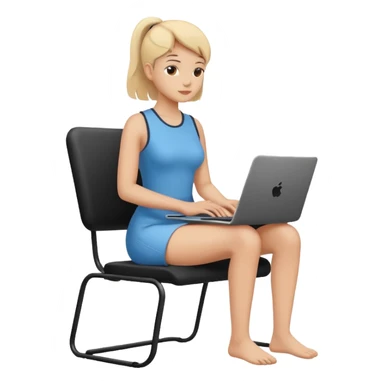 Minimalistic flat vector icon, iOS style, thin black contour on white background. Person silhouette sitting with a laptop, code brackets <> on the screen. Clean, no te sticker