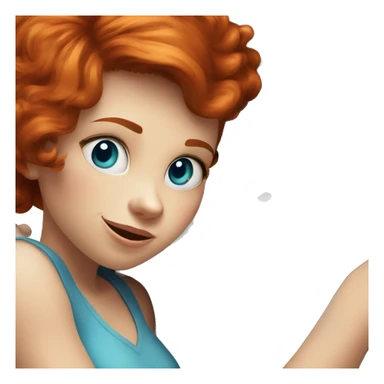 a good looking redheaded girl with blue eyes hugging a fat smelly short gorilla sticker