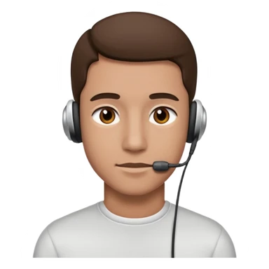 Man with ear buds sticker