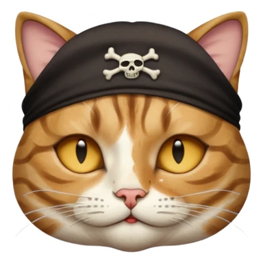 pirate cat with one closed eye with eye mask sticker