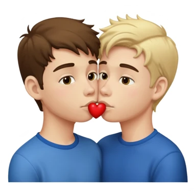 Two teen dudes kissing sticker
