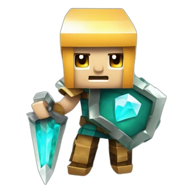 Personnage mincraft avec une armure en diament sticker