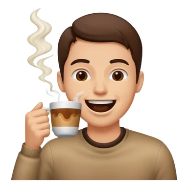 Spitting coffee while laughing sticker
