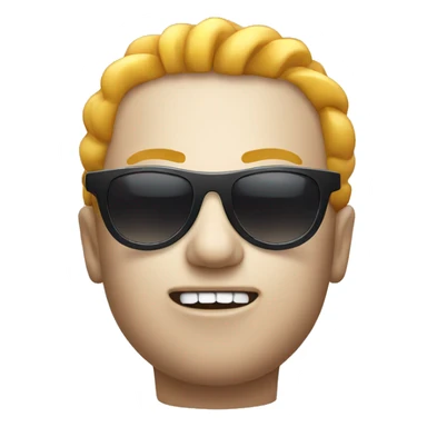 zipper-mouth face with sunglasses sticker