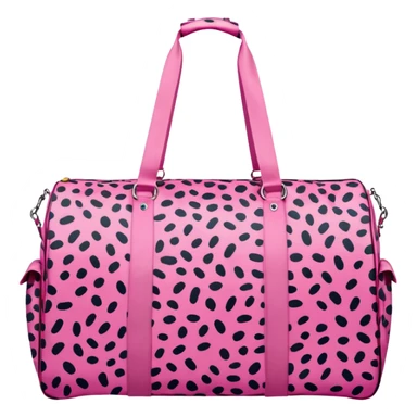 oversized pink cheetah print duffle bag with clothes coming out of it  sticker