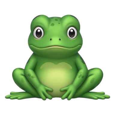 Sad frog plushie with a hunchback sticker