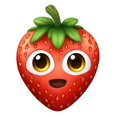 Una frutilla enojada con cara de amor. sticker