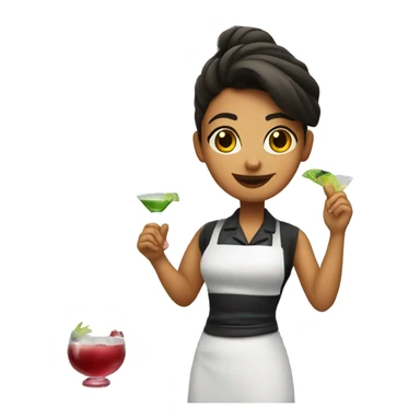 girl barman shaking a cocktail sticker