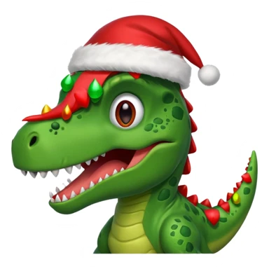 Dinosaur wearing Christmas hat sticker