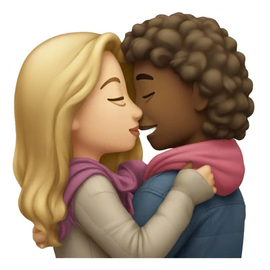 girl kissing a guy sticker