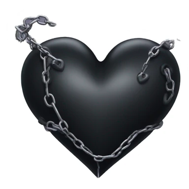Black heart with chains  sticker