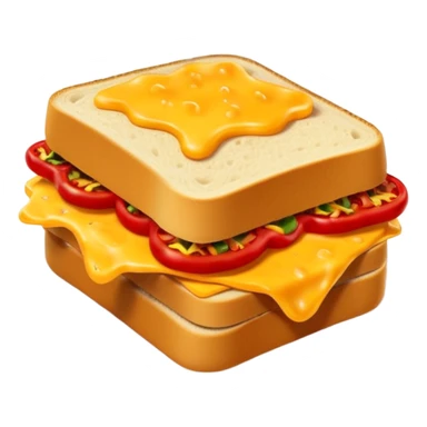 spicy sucuk sandwich object icon, toasted bread, sliced spicy sucuk inside, melted cheese, red chili peppers, steam coming out, 3D cartoon, mobile game icon style, centered, clean background, soft shadow, no text, no watermark
 sticker