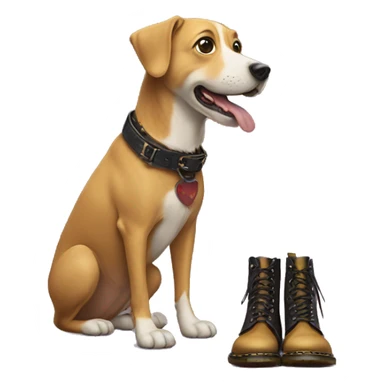 dog with dr martens boots sticker