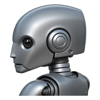 Pregnant male robot emoji. Profile view. Facing left. Square head. sticker