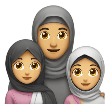 A muslim couple with a arabic man and a hijabi arab girl with a cat in their arms sticker