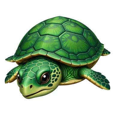 Angry dark green turtle that has half closed eyelids sticker