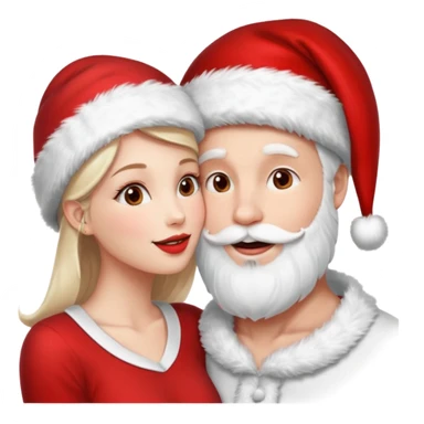 a handsome man and a pretty woman kiss each other Christmas vibe sticker