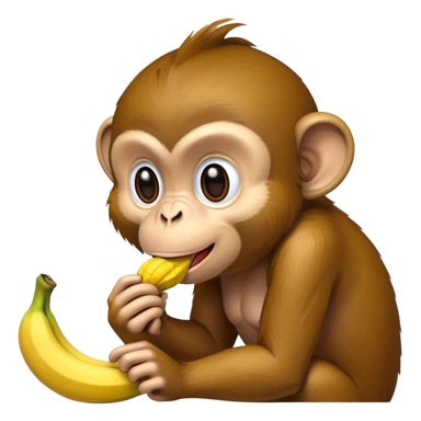 Monkey sucking on a banans sticker