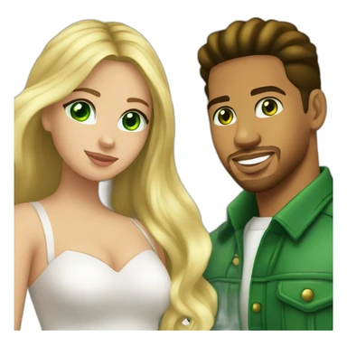Romeo Santos and blond girl amd green eyes sticker