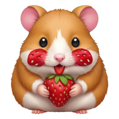 hamster eating strawberries sticker