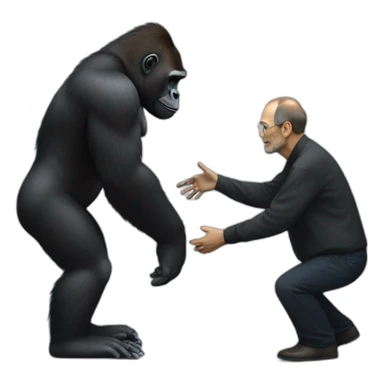 Gorilla meeting Steve Jobs sticker