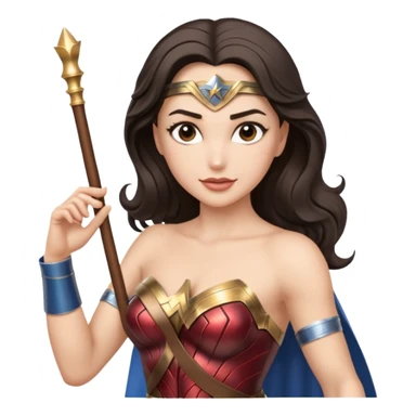 Wonder Woman holding white orchestra conductor’s baton sticker