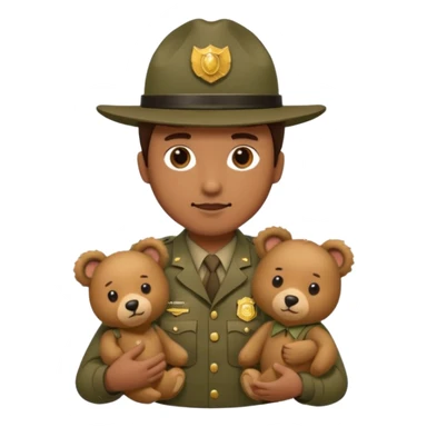 Park ranger and bear sticker