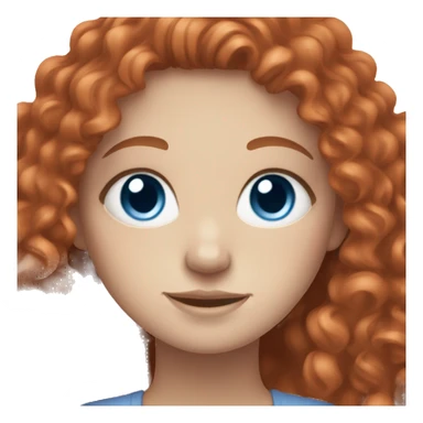 Girl with curly red hair, pale skin and blue eyes doing selfcare sticker