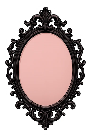 black and pink ornate mirror sticker