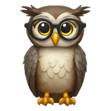 Owl wear glasses  sticker
