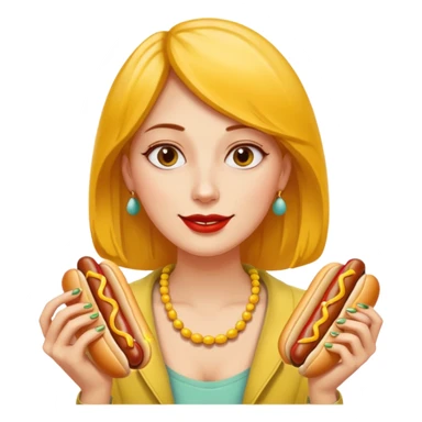 Female earing 3 hotdogs sticker