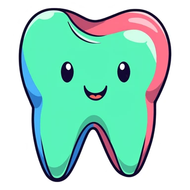 colorful dental health app icons, tooth application in multiple colors sticker