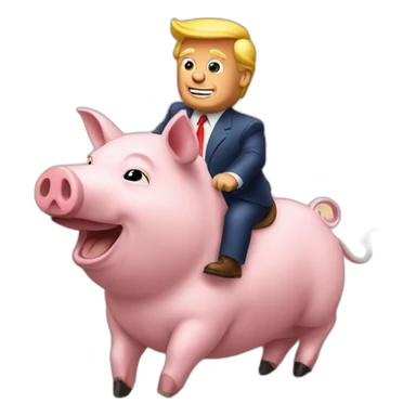 Donald Trump riding a pig sticker