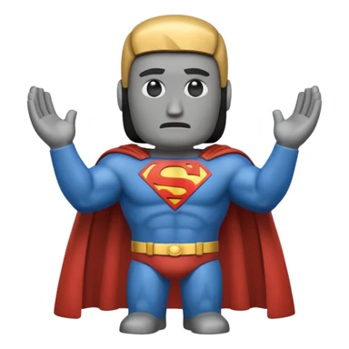 a moai emoji with a superman cape sticker