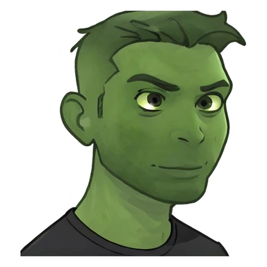 male portrait in black shirt sticker