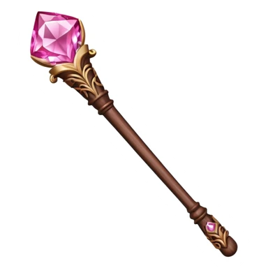 magic wand with pink crystal sticker